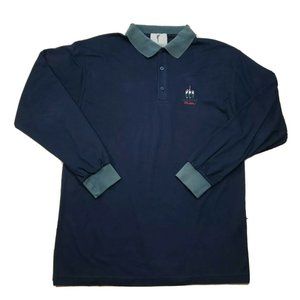 Golfino Proline Long Sleeve Golf Polo Soft Polyester Stretch Blue Men's Medium